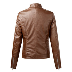 Long Sleeve Ladies Leather Jacket