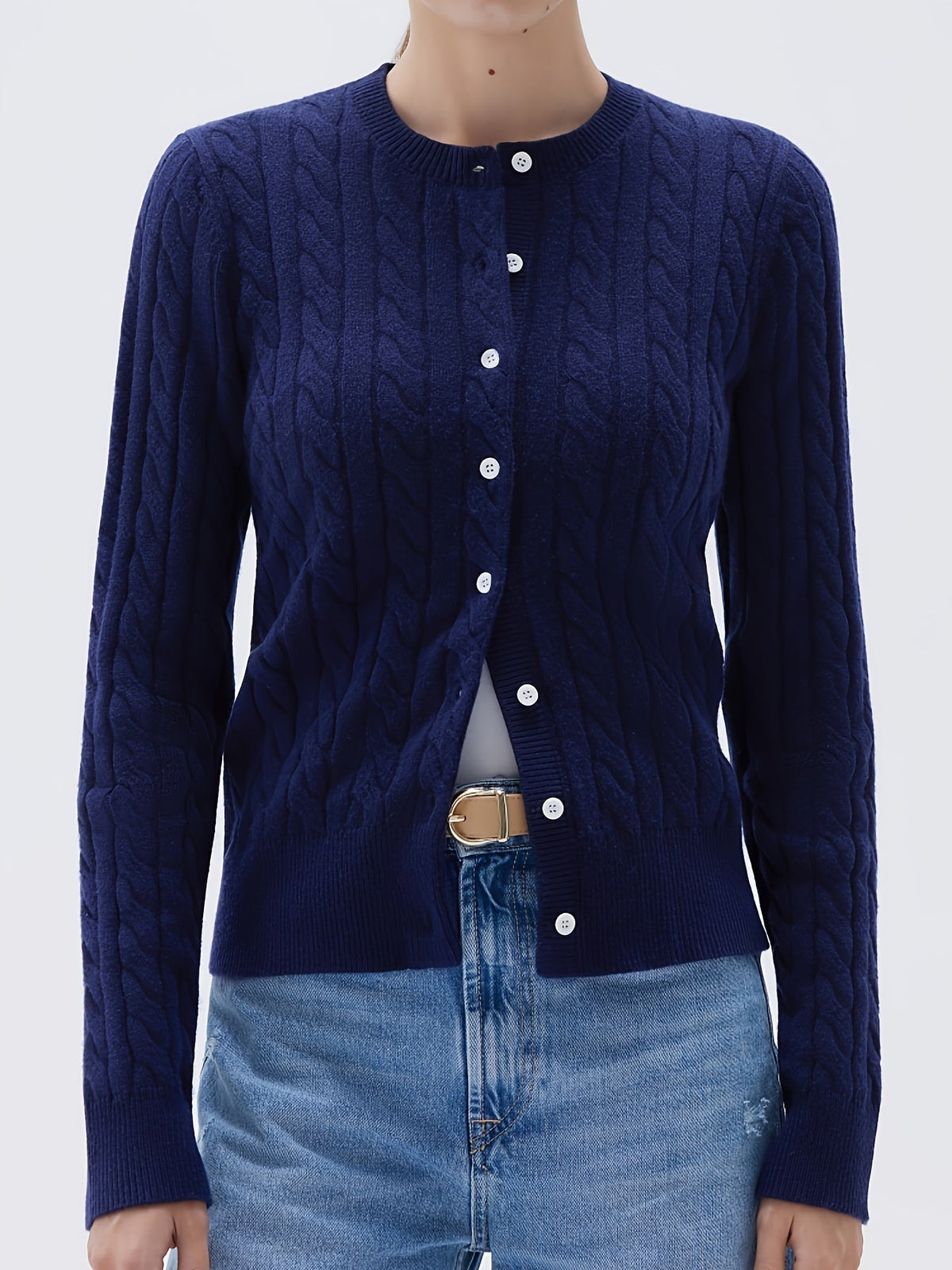 Women's Casual Button-Up Knit Cardigan