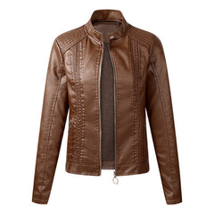 Long Sleeve Ladies Leather Jacket