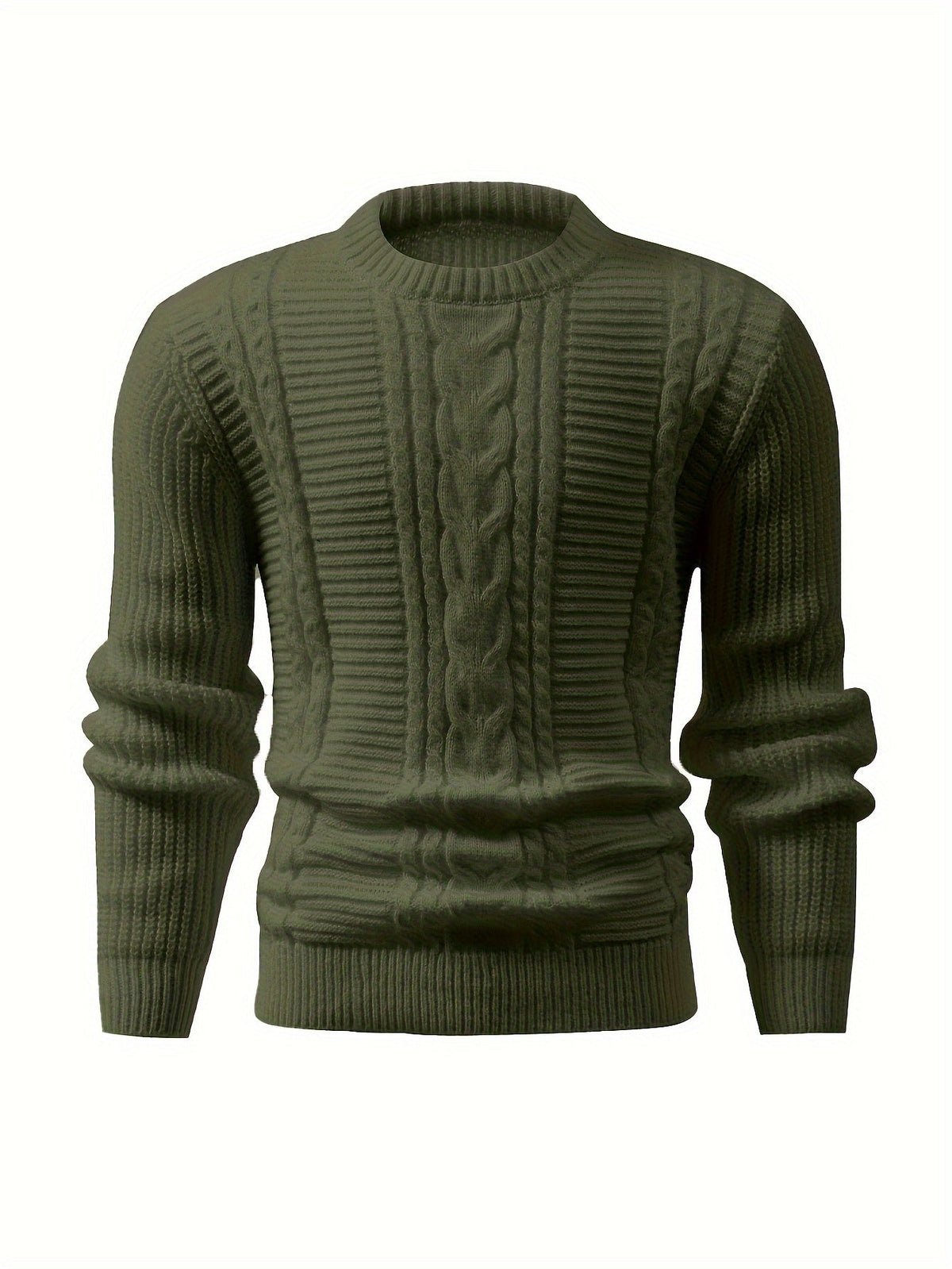 Men's Ribbed Knit Crew Neck Sweater