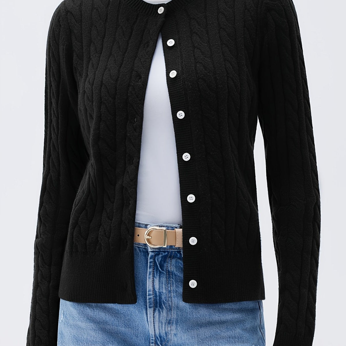 Women's Casual Button-Up Knit Cardigan
