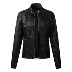 Long Sleeve Ladies Leather Jacket