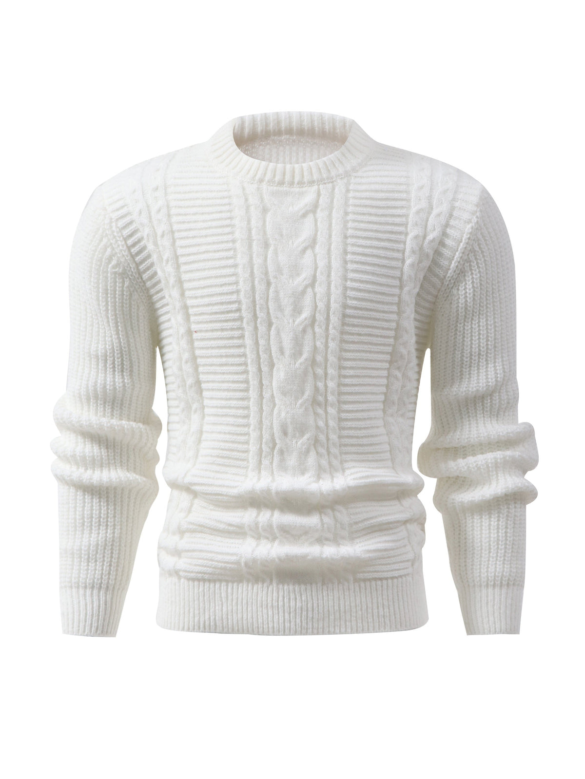 Men's Ribbed Knit Crew Neck Sweater