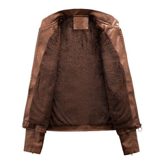 Long Sleeve Ladies Leather Jacket